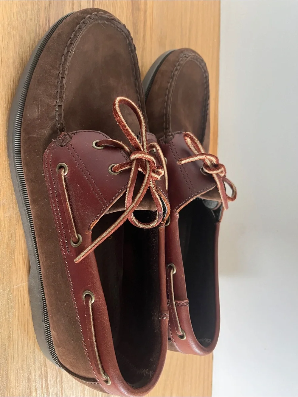 Men's Two-Tone Brown Suede Boat Shoes